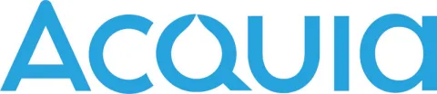 Acquia in teal-blue text