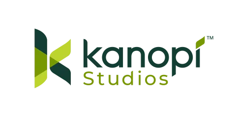 Kanopi Studios logo in shades of green