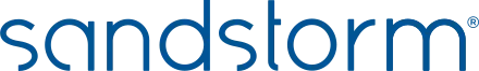 Sandstorm in lower case blue letters