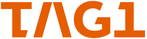 Stylized "Tag1" logo in large text