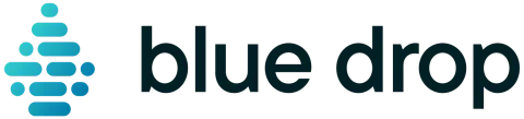 blue drop with a graphic depiction of a water drop to the left
