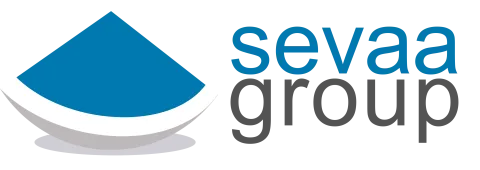 Sevaa Group logo featuring a blue geometric icon and the words “sevaa group.”