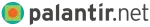 Palantir.net text to the right of logo: orange circle inside green square inside teal circle